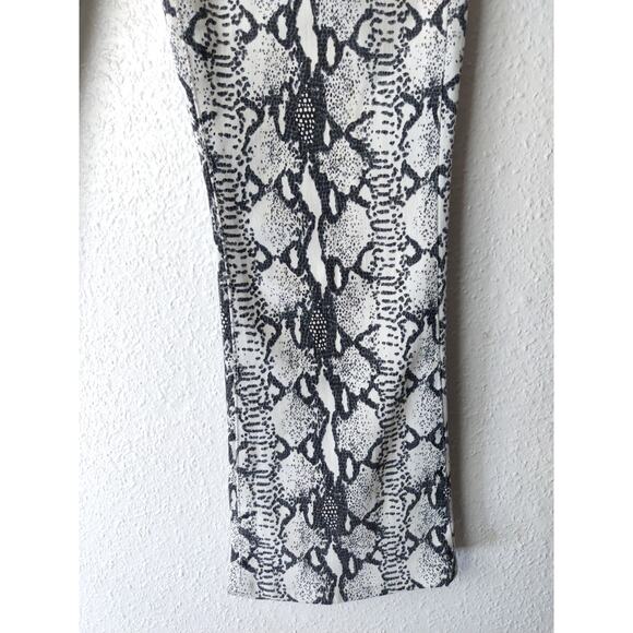 FRAME Denim Womens White & Black Python Print Mid-Rise Cropped Jeans Size 24 - Picture 4 of 8